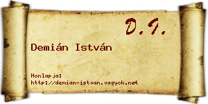 Demián István névjegykártya